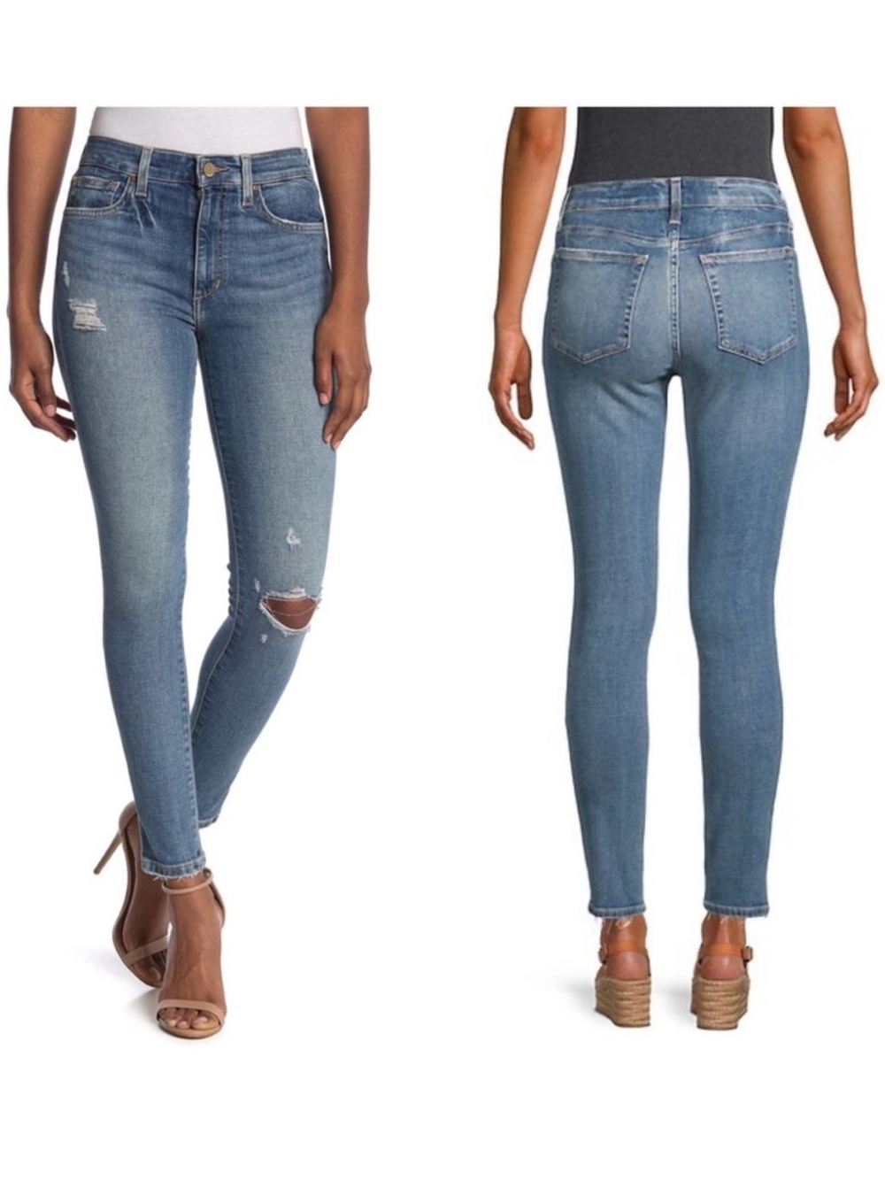 $198 Joes Jean High-Rise Ripped Skinny Ankle Jeans Size 25 in Naples